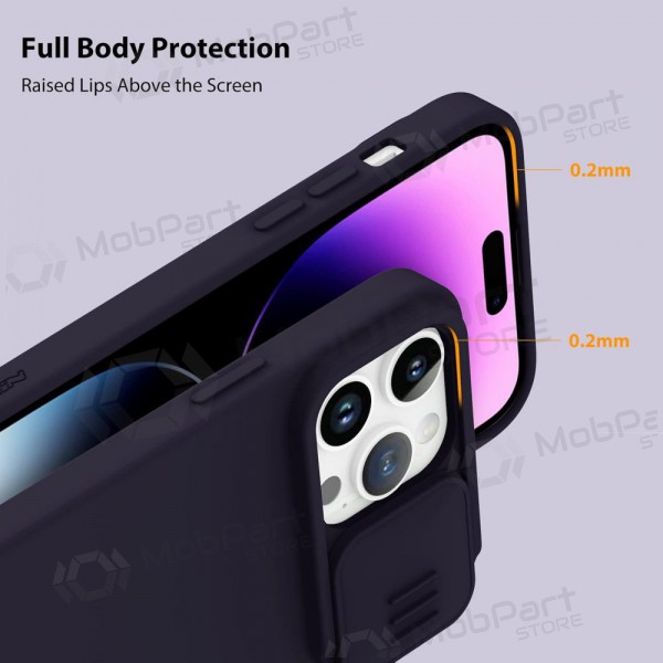 Case Nillkin CamShield Silky Magnetic Silicone Apple iPhone 14 tamsiai violet