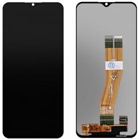 Ekranas Samsung A037G A03s 2021 (big size Europe vers.) su lietimui jautriu stikliuku black original (service pack)