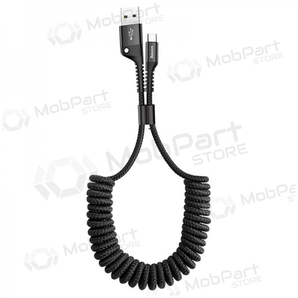 USB cable Fish Eye Spring Type-C 2.0A 1m (black) CATSR-01