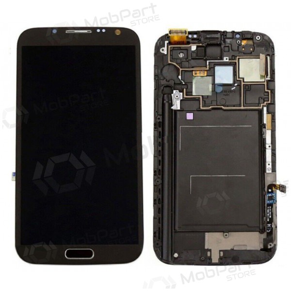 Ekranas Samsung N7100 Note 2 su lietimui jautriu stikliuku with frame Grey original (service pack)