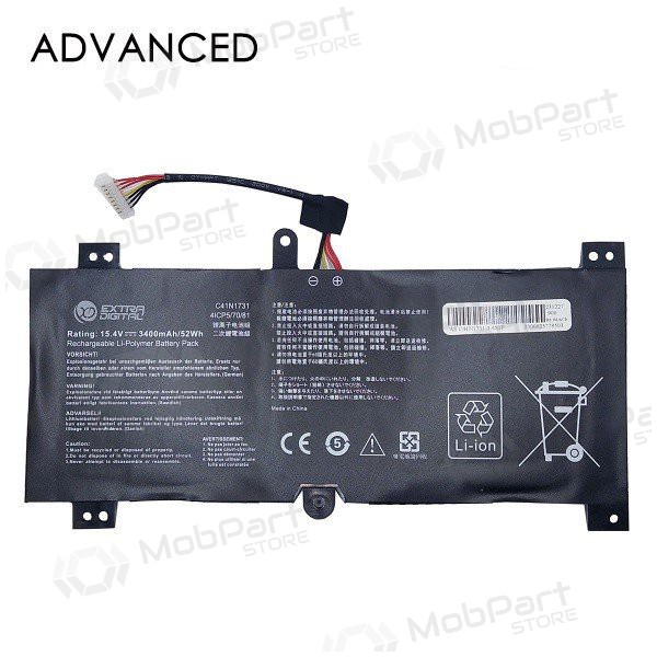 ASUS C41N1731, 3400mAh laptop battery, Advanced