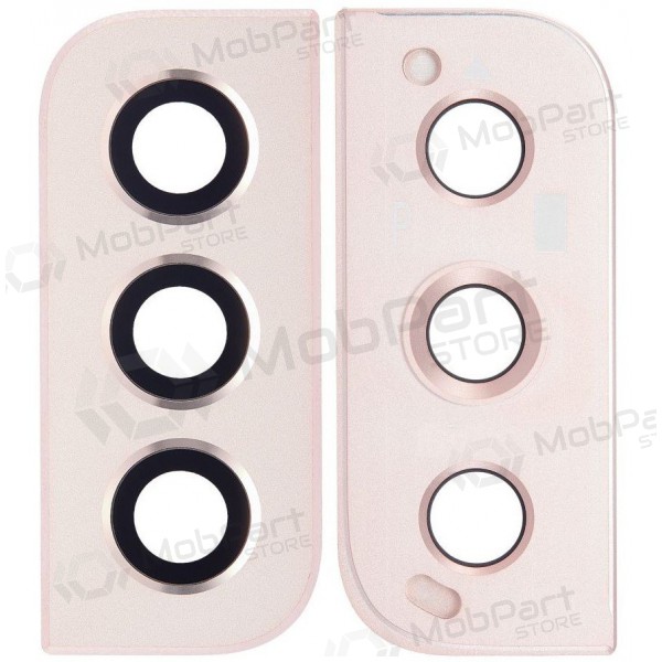 Samsung S901 Galaxy S22 camera glass / lens (pink / gold) (with frame)