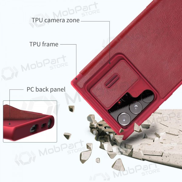 Case Nillkin Qin Pro Leather Samsung S711 S23 FE red