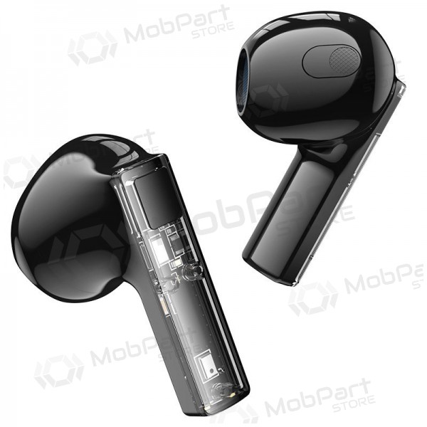 Wireless headset / handsfree Borofone BW23 Crystal Bean Transparent Edition TWS (black)