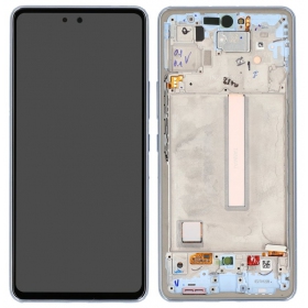 Ekranas Samsung A536 A53 5G 2022 su lietimui jautriu stikliuku and rėmeliu Awesome Black OLED (real size)