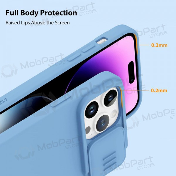 Case Nillkin CamShield Silky Silicone Apple iPhone 15 Pro Max light blue