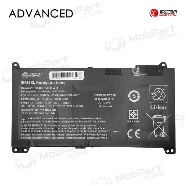 HP RR03XL, 3500mAh laptop battery, Advanced