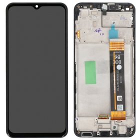 Ekranas Samsung A236 A23 5G su lietimui jautriu stikliuku and rėmeliu Black original (service pack)