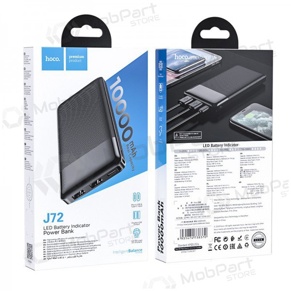 Portable charger / power bank Power Bank Hoco J72 10000mAh black