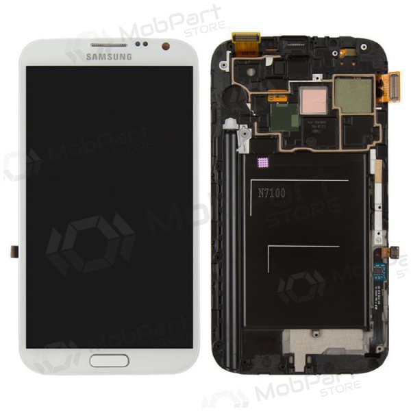 Samsung N7100 Galaxy Note 2 screen (white) (with frame) (service pack) (original)