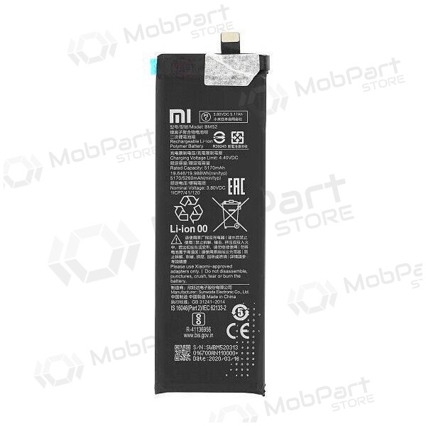 Xiaomi Mi Note 10 Lite / Mi Note 10 Pro / CC9 Pro battery, akumuliatorius (BM52) (original)