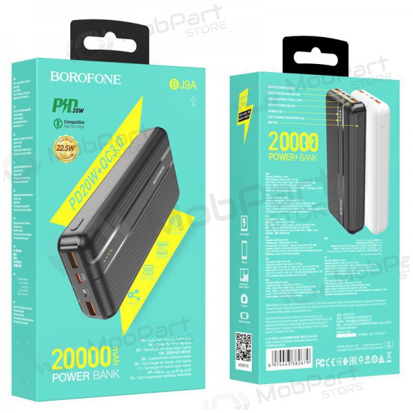 Portable charger / power bank Power Bank Borofone BJ9A Type-C PD+Quick Charge 3.0 (3A) 20000mAh black