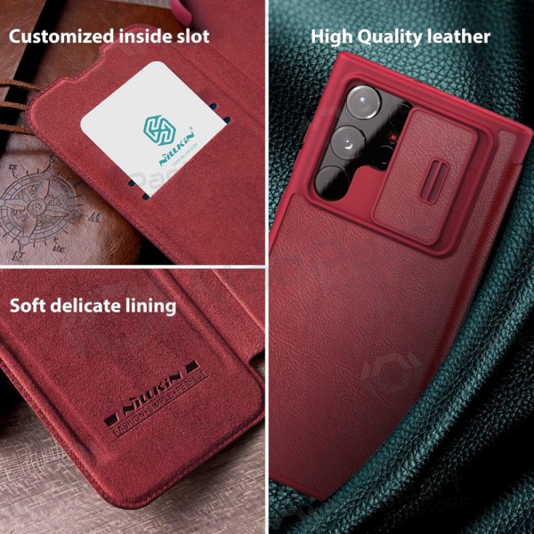 Case Nillkin Qin Leather Samsung A346 A34 5G red