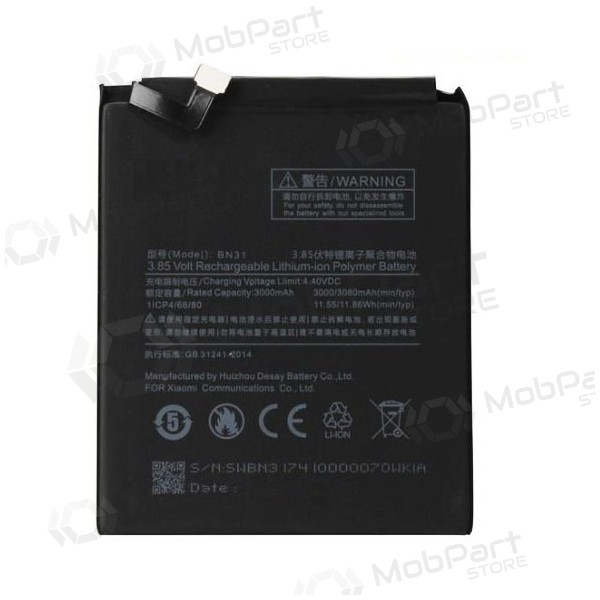 Xiaomi Redmi Mi A1 / Mi 5X / Note 5A (BN31) battery / accumulator (3000mAh)