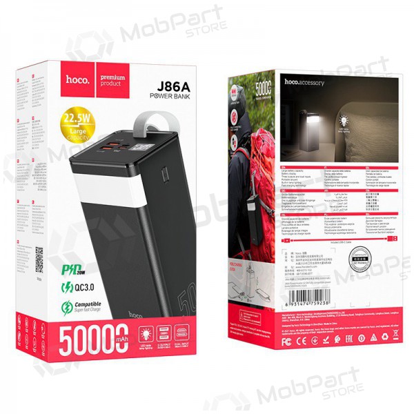 Portable charger / power bank Power Bank Hoco J86A 22.5W Quick Charge 3.0 50000mAh black