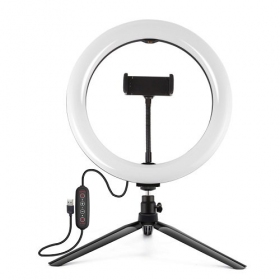 LED žiedine lamp 26cm, su trikoju stovu 8.3cm, USB