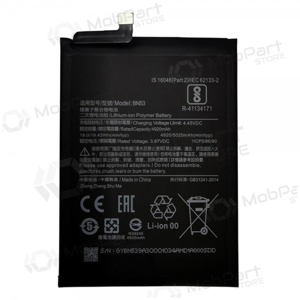 Xiaomi Redmi Note 9 Pro Max battery, akumuliatorius (BN53)